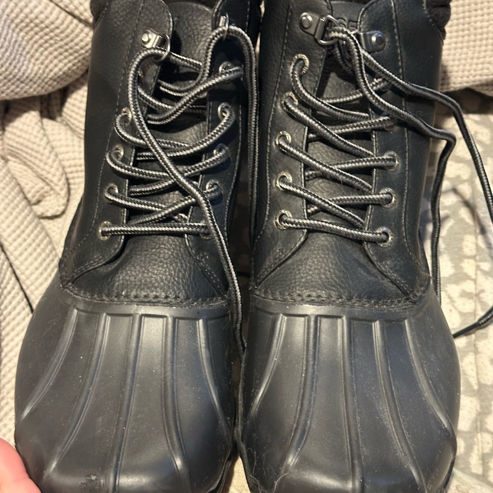 Sperry Black Waterproof Lace-Up Duck Boots - Picture 2 of 7